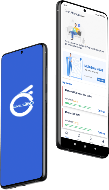 Civils360 IAS Academy app on mobile
