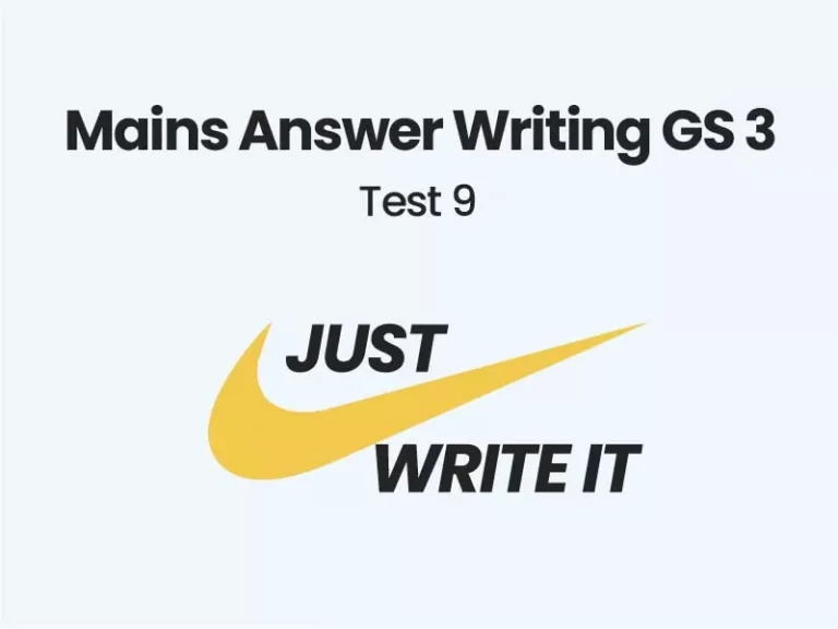 Mains Answer Writing GS 3 test 9